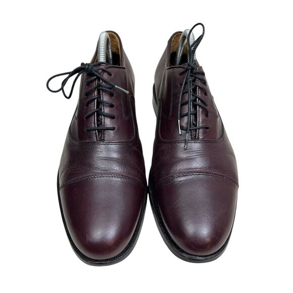 Jos. A. Bank Mens Oxford Shoes Brown Leather Lace‎ Up Cap Toe Cushioned Size 8M - Picture 4 of 9